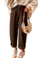 Brown Casual Leopard Print Full-Length Regular Fit Jeans
