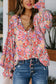 Blue Cakewalk Floral Smocked Blouse