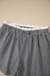 Sky Blue Contrast Trim Plaid Print Plus Size Shorts
