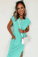 Clearly Aqua Mineral Wash Pocketed T-shirt Long Dress
