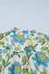 Beige Floral Print V Neck Triple Ruffle Short Sleeve Shift Mini Dress