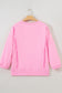 Pink Floral Bow Patched Exposed Seam Patchwork Slit Baggy Sweatshirt