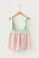 Pink Fashion Printed Knot Straps Babydoll Tank Top