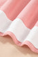 Rose Red 2pcs Color Block Pullover Loose Pant Set