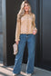 Oatmeal Ruffle Trim Gold Button Sweater Cardigan