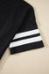 Fiery Red Varsity Striped Short Sleeve Crew Neck T Shirt