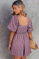 Valerian Square Neck Ruched Puff Sleeve Romper