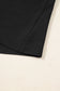Black Plus Size Notched Neck Leopard Trim Flounce Long Sleeve Shift Dress