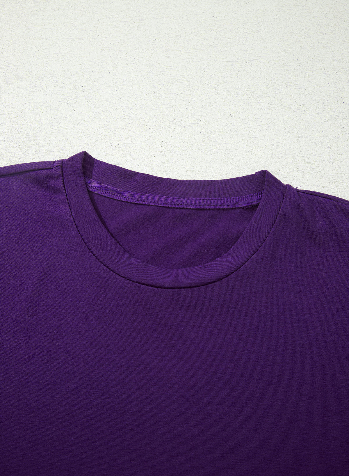 Yellow Cream Casual Plain Crew Neck Tee