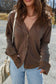 Coffee Button Front V Neck Casual Cardigan