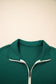 Evergreen Contrast Trim Zip Collar Long Sleeve Ruffle Hem Mini Dress