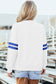 Light French Beige Varsity Striped Detail Drop Shoulder Oversized Sweatshirt