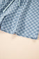 Sky Blue Checkerboard Long Sleeve Pullover and Shorts Set
