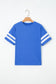 Fiery Red Varsity Striped Short Sleeve Crew Neck T Shirt