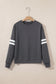 Light French Beige Varsity Striped Detail Drop Shoulder Oversized Sweatshirt