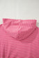 Rose Stripe Thumbhole Side Slits Drop Shoulder Loose Fit Hoodie