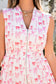 Pink Full Zip Cinched Waist Sleeveless Bow Mini Dress