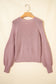 Light Pink Mixed Texture Knit Button V Neck Sweater Cardigan