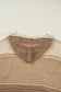 Parchment Colorblock Hollowed Knit Plus Size Hooded Jumper Sweater