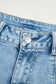 Beau Blue Flower Patched Light Wash Cropped High Waist Jeans