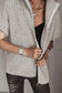 Jet Stream Solid Color Short Sleeve Zipper Knit High Neck Sweater