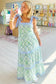 Pink Geometric Floral Print Striped Patchwork Detail Sleeveless Dress