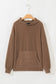 Coffee Twisted Rib Texture Solid Hoodie