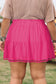 Navy Blue Plus Size Frilled Elastic Waist Lace Trim Boho Ruffled Shorts