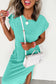 Clearly Aqua Mineral Wash Pocketed T-shirt Long Dress