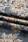 Sky Blue Plus Size Floral Print Split Neck Shirred High Waist Long Sleeve Maxi Dress