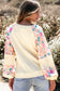 Printed Round Neck Balloon Sleeve Sweatshirt
