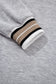 Gray Varsity Contrast Striped Trim V Neck Sweatshirt