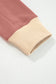 Rose Pink Contrast Star Patchwork Exposed Seam Uneven Hem Drop Shoulder Sweatshirt
