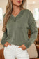 Black Mineral Wash V Neck Knit Exposed Seam Drop Shoulder Loose Sweater