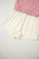 Red Stripe Collared V Neck Drop Shoulder Pullover and Skort 2pcs Outfit