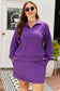 Wisteria Collar Half Zip Pullover Mini Skirt Plus Size 2pcs Set