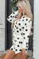 Sky Blue Polka Dot Print Drop Shoulder Pullover Drawstring Shorts Set