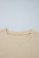 Khaki Polka Dot Patchwork Sleeve Crew Neck Loose Pullover Sweatshirt