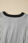 Black Stripe Contrast Trim V Neck Flutter Sleeve Casual Long Dress