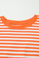 Red Stripe Exposed Seam Drop Shoulder Casual Pullover Top