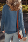 Dark Brown Contrast Cable Knit Sleeve Casual Sweater