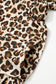 Brown Leopard Print Striped Patchwork 3/4 Sleeve Loose Mini Dress