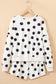 Sky Blue Polka Dot Print Drop Shoulder Pullover Drawstring Shorts Set