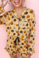 Orange Long Sleeve Ruffle Pumpkin Face Print Two Piece Lounge Set