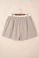 Sky Blue Contrast Trim Plaid Print Plus Size Shorts