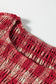 Red Plaid Print Smocked Puff Sleeve Mini Dress