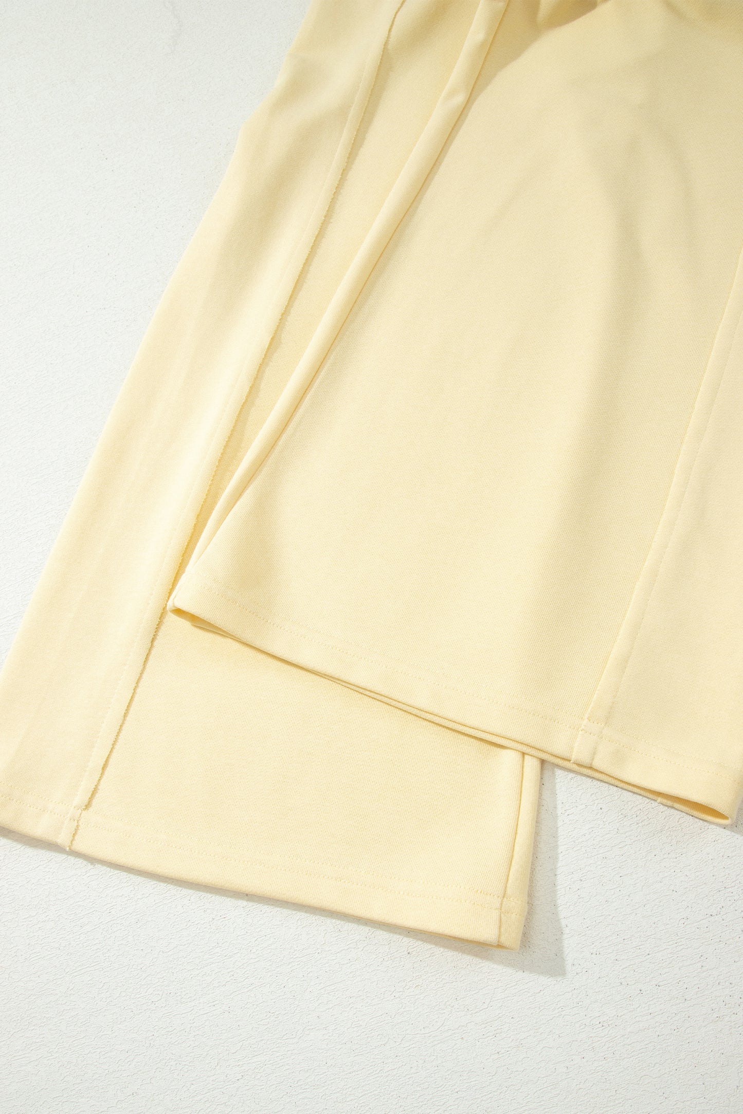 Yellow Cream Slim Ribbed Tank Top and Sweatpants Set