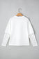White Lace Long Sleeve Insert Drop Shoulder Tee