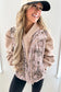 Brown Camo Leaf Print Winter Puffer Vest