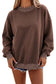 Brown Colorblock Polka Dot Contrast Trim Oversized Sweatshirt